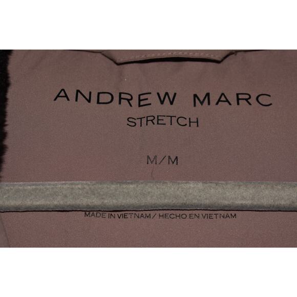 ANDREW MARC $176 Long Stretch Puffer Parka Jacket Hooded Purple Medium - Picture 4 of 4